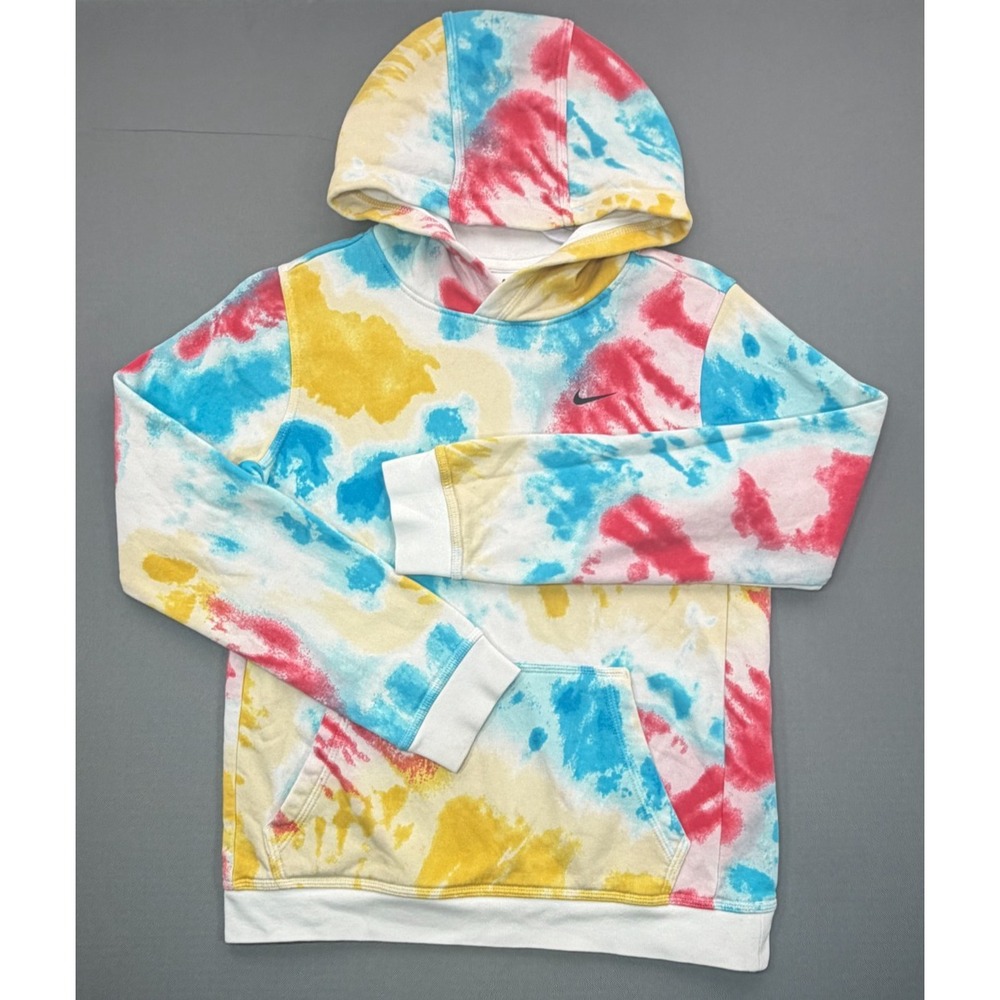 Nike Club Fleece Tie Dye Hoodie Multicolor Pullover DV0057-648 | Youth Large L